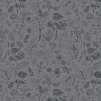 P&B Dark Gray Field of Flowers Au Naturel by Jacqueline Schmidt