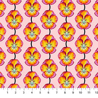 Northcott Anna Maria Iconic Flame Pansy