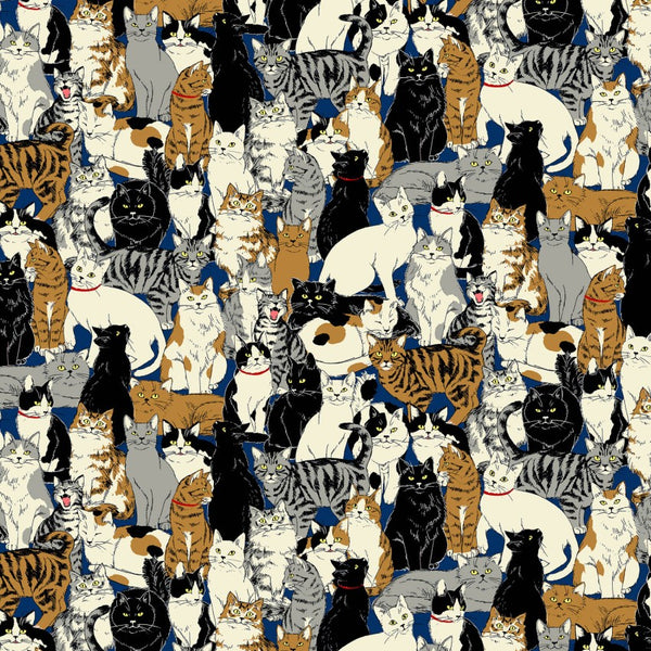 Cosmo Cats and Owls Japanese fabric