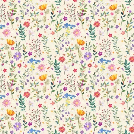 Clothworks Light Cream Simple Life digital print