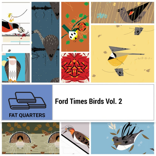 Birch Fabrics Charley Harper 10 FQ Bundle Ford Time vol 2