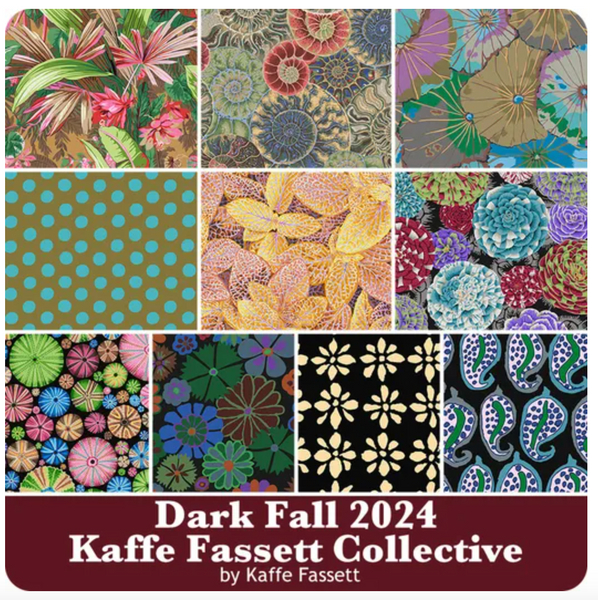 Free Spirit Kaffe Fassett August 24 Fat Quarter bundle - Dark - 10 pieces