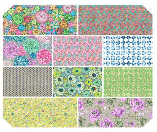 Free Spirit Kaffe Fassett August 24 Fat Quarter bundle - Light - 10 pieces