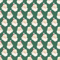 Very vintage looking Santa on Christmas green background