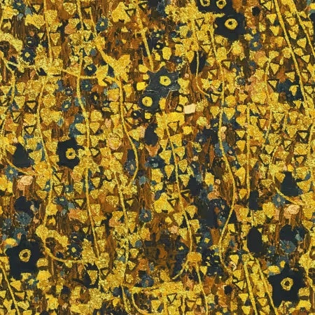 Robert Kaufman Gustav Klimt Gold metallic flowers