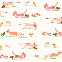 Windham Cream Marching Kittens Studio Edit by Heather Ross in Minky