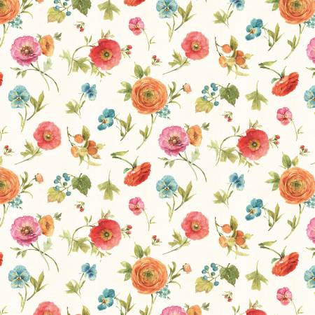 Wilmington Prints Ivory Floral Toss